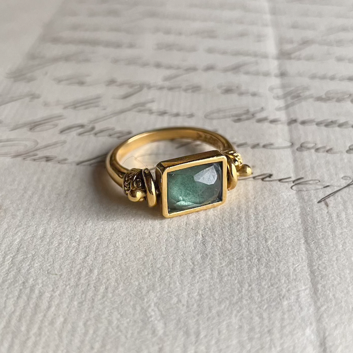 LA2L エラドゥゼル Aya lion pivot 天然石の回転リング Paris