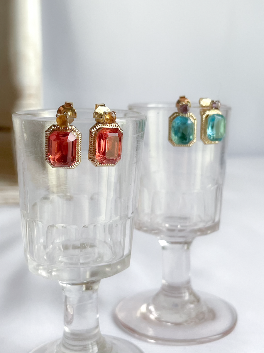 POP UP商品】Junco Paris ヴィンテージガラス スクエアピアス