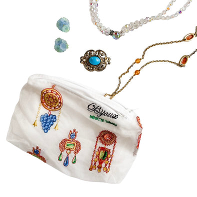 BRIGITTE TANAKA Bijoux 刺繍入りオーガンジーポーチ