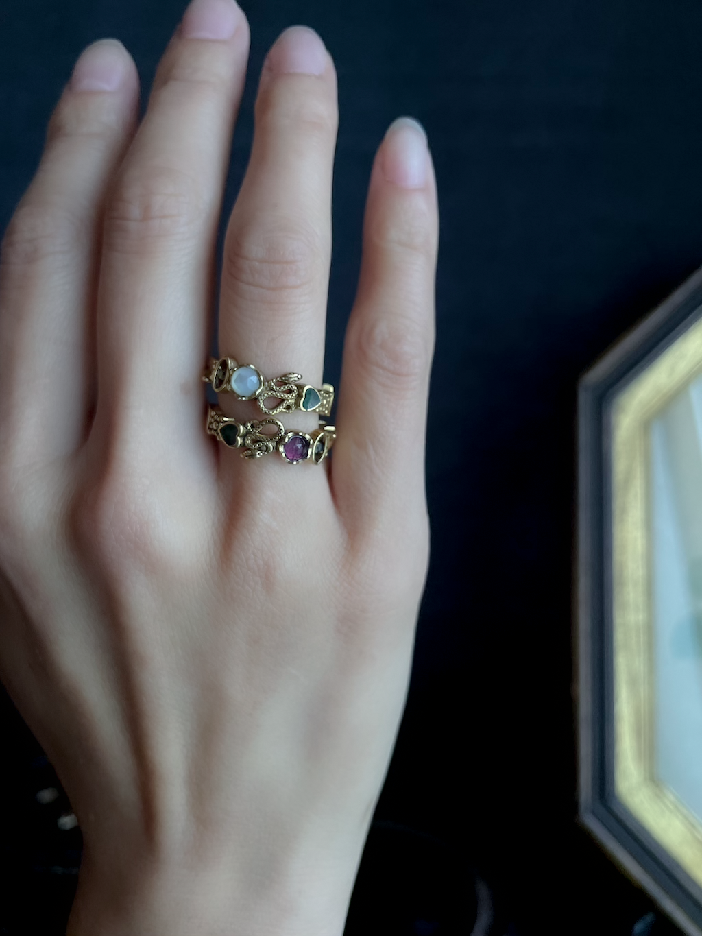 maruo vintage LA2Lエラデゼル リング フリーサイズ グリーン maruo vintage LA2Lエラデゼル リング フリーサイズ グリーン