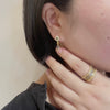 【NEW】LA2L Ange とっても小さな花と天然石の雫ピアス blue