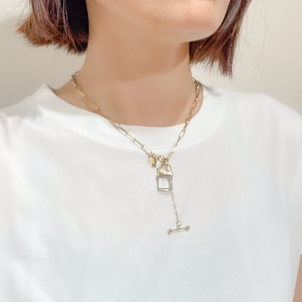 Junco Paris パドロック 鍵モチーフ 2wayネックレス gold