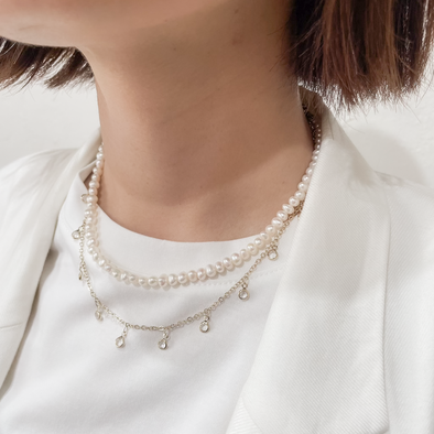 【POP UP商品】Junco Paris  淡水パール デザインチェーンネックレス gold