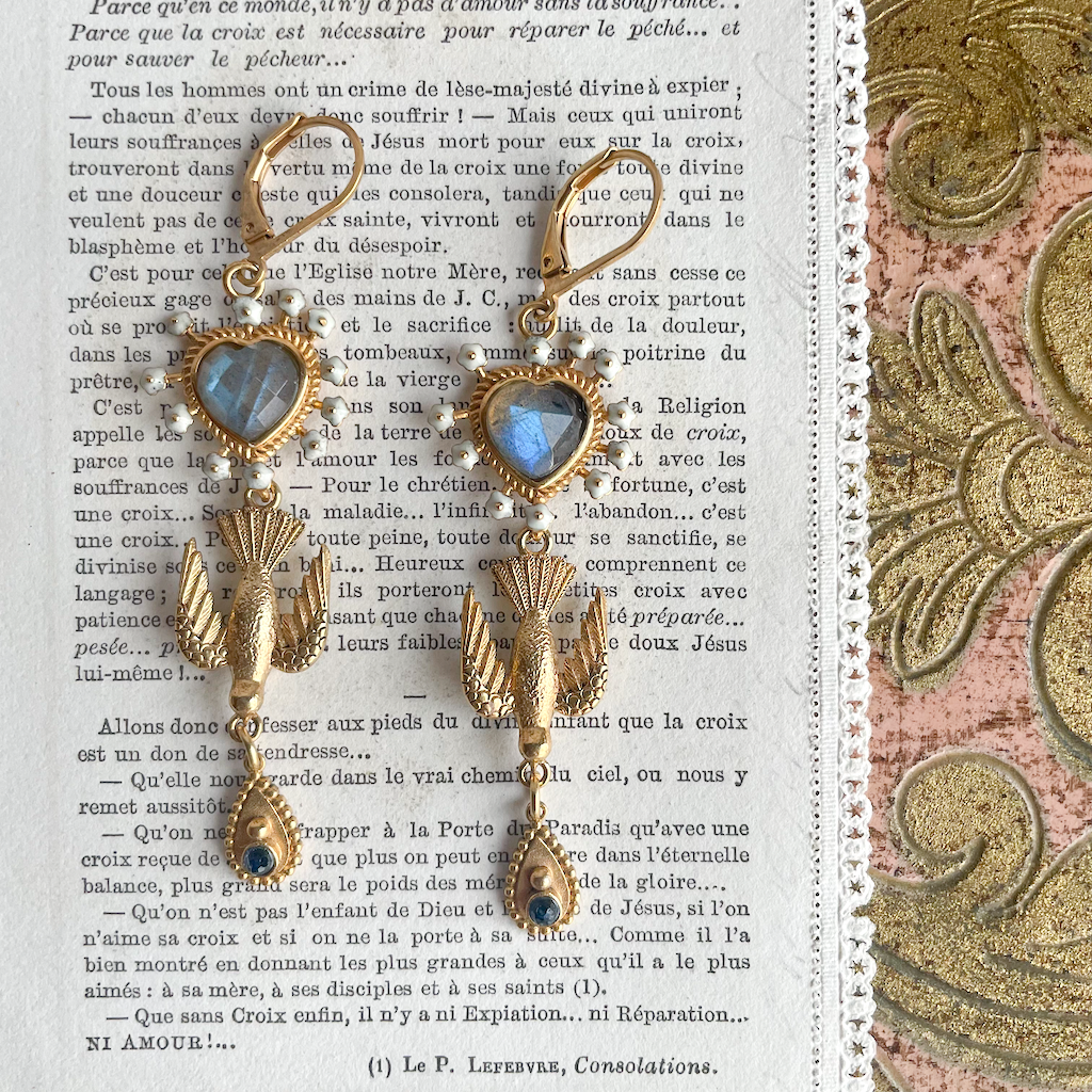 LA2L エラドゥゼル LA2L Sacha ex voto ハートと鳥の天然石 LA2L エラドゥゼル LA2L Sacha ex voto ハートと鳥の天然石