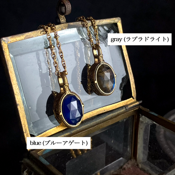 LA2L Camay 天然石のペンダントネックレス  blue/ gray