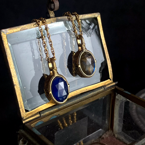 LA2L Camay 天然石のペンダントネックレス  blue/ gray