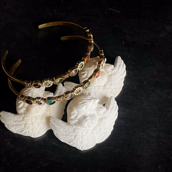 【再入荷】LA2L Joe マルチカラー天然石バングル multi