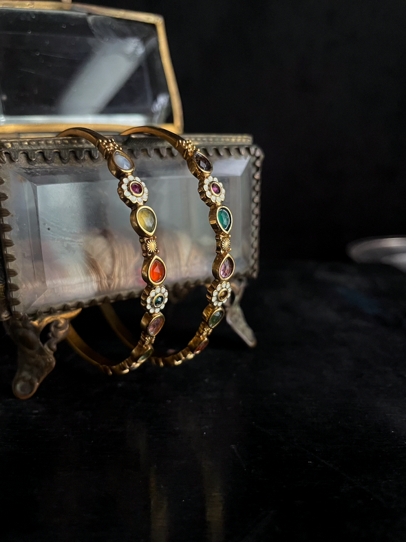 【再入荷】LA2L Joe マルチカラー天然石バングル multi