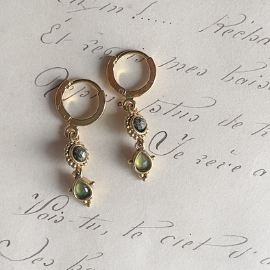 LA2L mini Jasmine ピアス green×metal