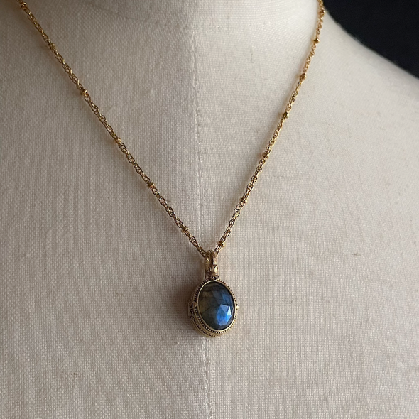 LA2L Camay 天然石のペンダントネックレス  blue/ gray