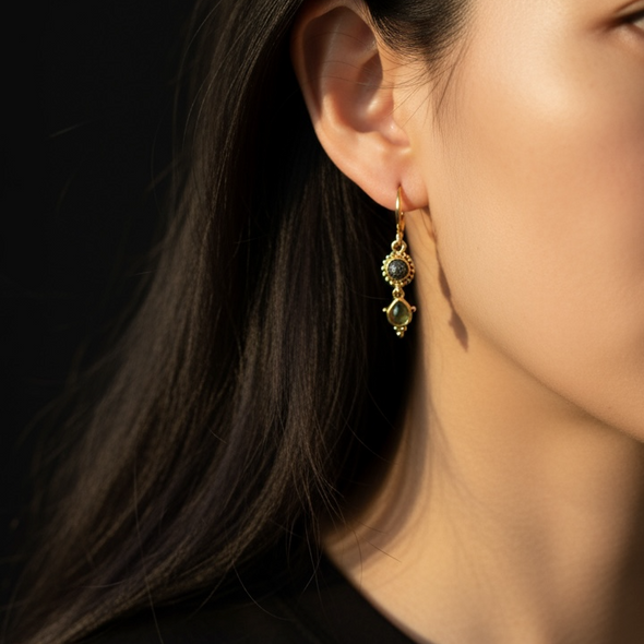 LA2L mini Jasmine ピアス green×metal