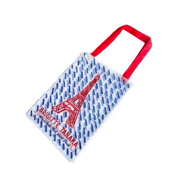 BRIGITTE TANAKA Paris Symbole Tour Eiffel 刺繍入りオーガンジーバッグ