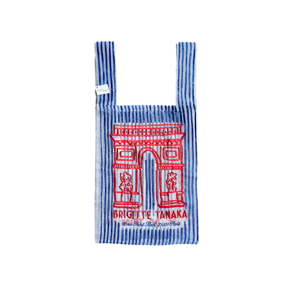 BRIGITTE TANAKA Paris Symbole Arc de Triomphe 刺繍入りオーガンジー BRIGITTE TANAKA Paris Symbole Arc de Triomphe 刺繍入りオーガンジー