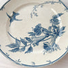 フランス アンティーク平皿 GIEN "Oiseau-mouche"  鳥と花 blue