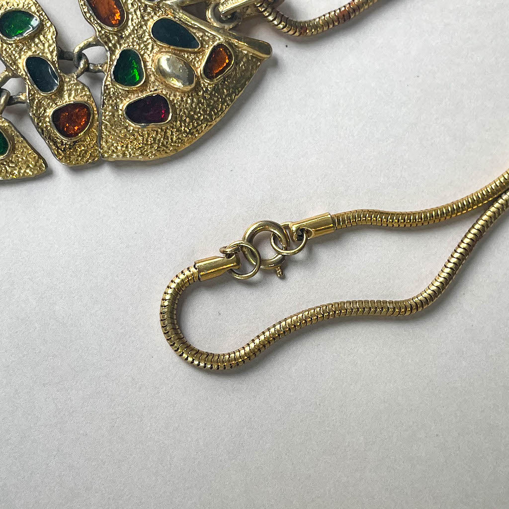 ヴィンテージ泳ぐ魚ネックレス gold