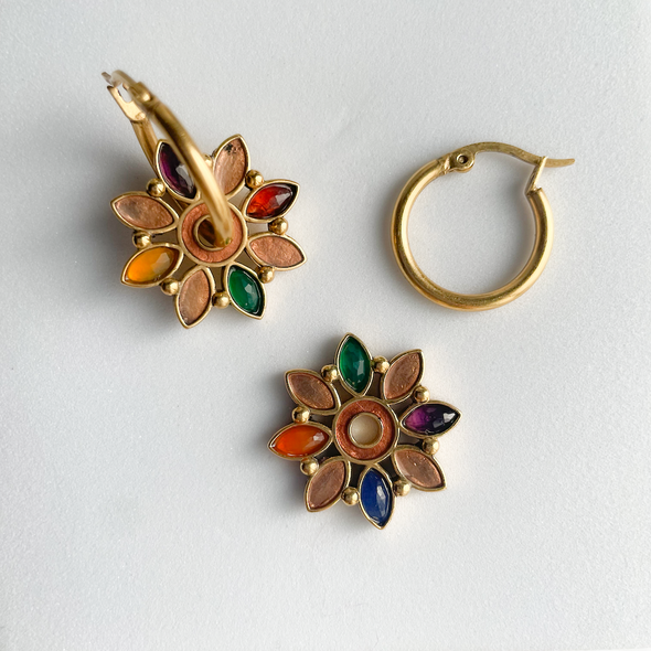 LA2L lorette  回るクレオールピアス rose