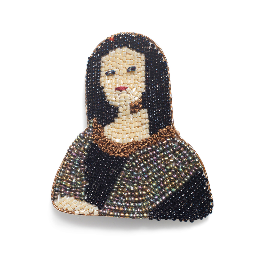 Mona Lisa モナ・リザ ビーズ刺繍ブローチ by Hellen van Berkel